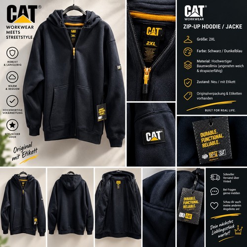 Cat caterpillar zip hoodie - cat,